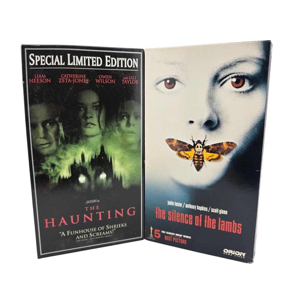 The Silence of the Lambs & The Haunting VHS Movie Bundle Horror Thriller Good